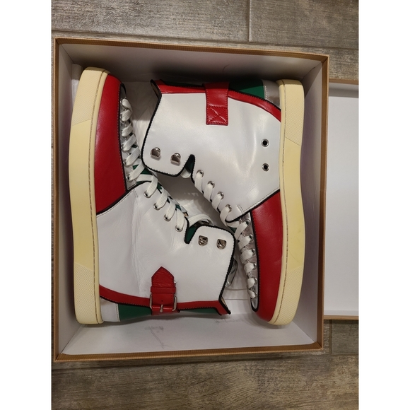 Christian Louboutin Mens Alfie Nappa high top sneakers Size Euro 44, US 10.5 - Picture 8 of 12
